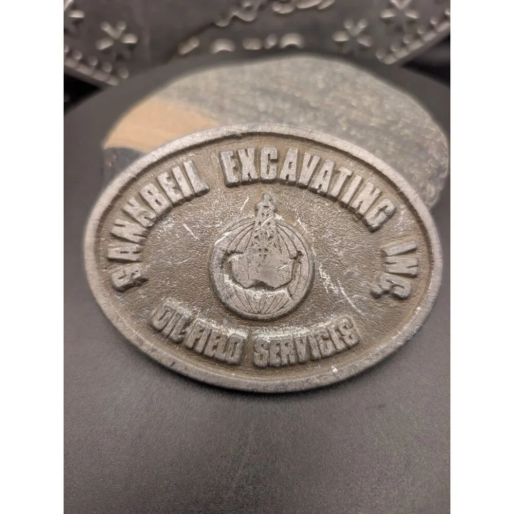 Vintage Belt Buckle – Sankbeil Excavating Inc Oil Field Services – Cast Metal